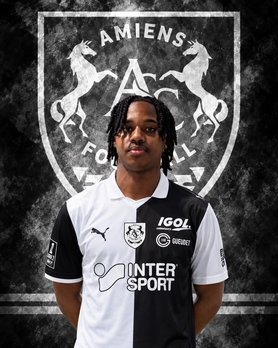 Portrait d’Ikyann Fulgence sous les couleurs de l’Amiens SC